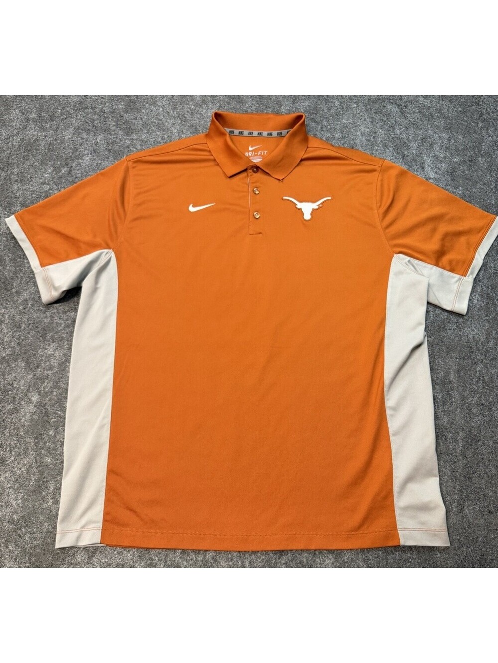 Nike Dri-FIT Texas Longhorns Polo Shirt Men’s 2XL Orange Gray NCAA Golf